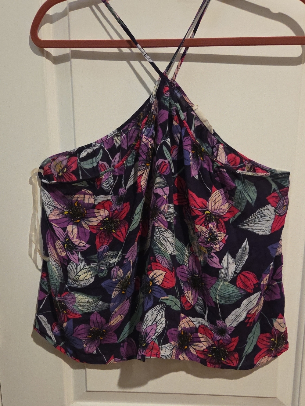 Lush Purple Multi Floral Cross-Back Cami